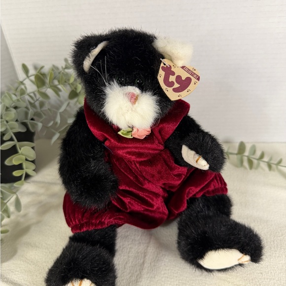 Ty Other - Ty Attic Treasures Ebony Cat Plush Red Velvet Outfit w Tag Vintage